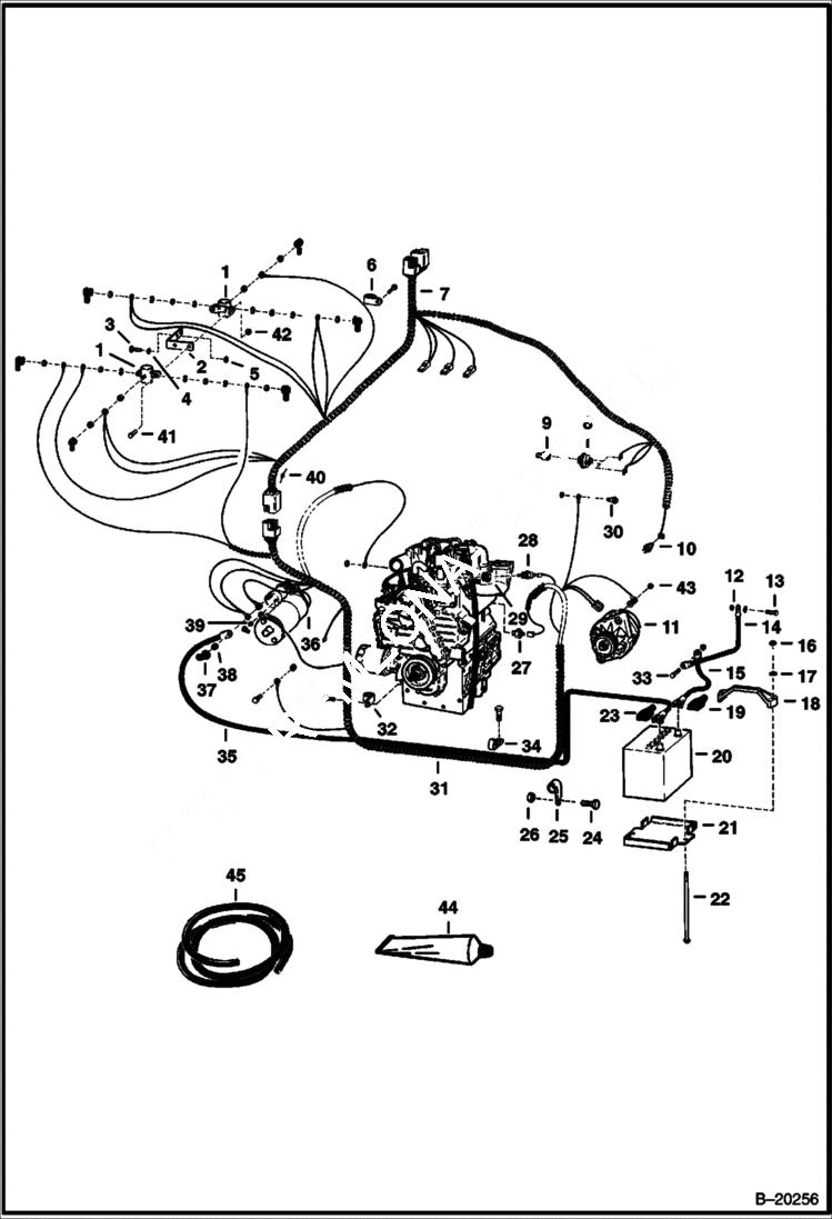 Схема запчастей Bobcat 700s - ENGINE ELECTRICAL CIRCUITRY (S/N 14085 & Above) ELECTRICAL SYSTEM