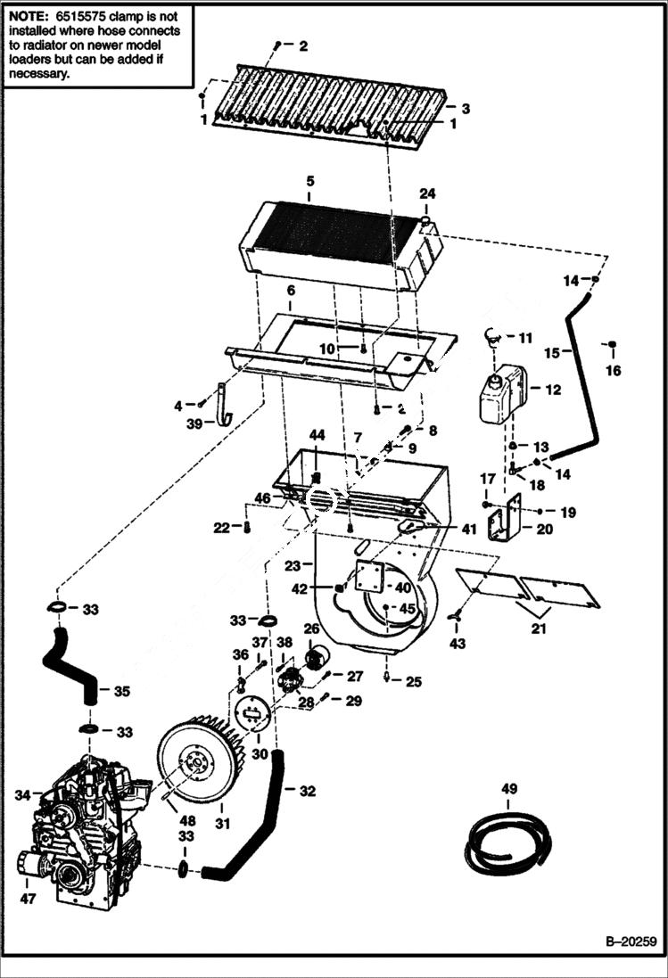 Схема запчастей Bobcat 700s - ENGINE & ATTACHING PARTS (S/N 15001 & Above) POWER UNIT