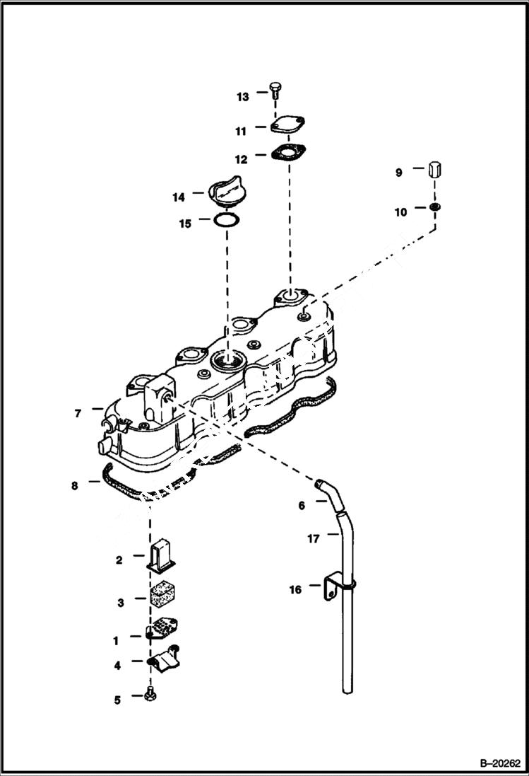 Схема запчастей Bobcat Articulated Loaders - ROCKER ARM COVER POWER UNIT