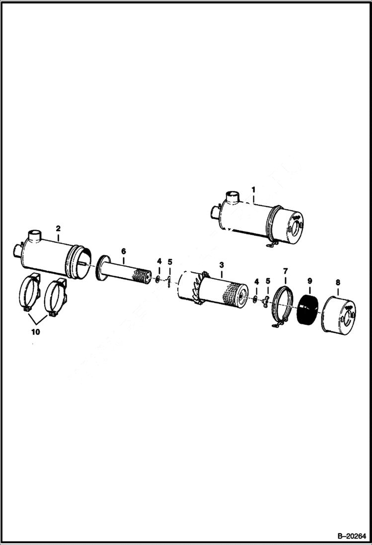 Схема запчастей Bobcat 700s - AIR CLEANER (S/N & Below) POWER UNIT