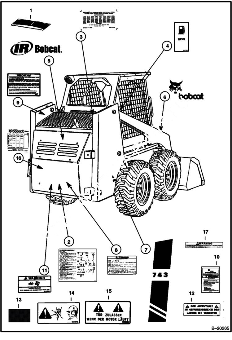 Схема запчастей Bobcat 700s - DECALS ACCESSORIES & OPTIONS