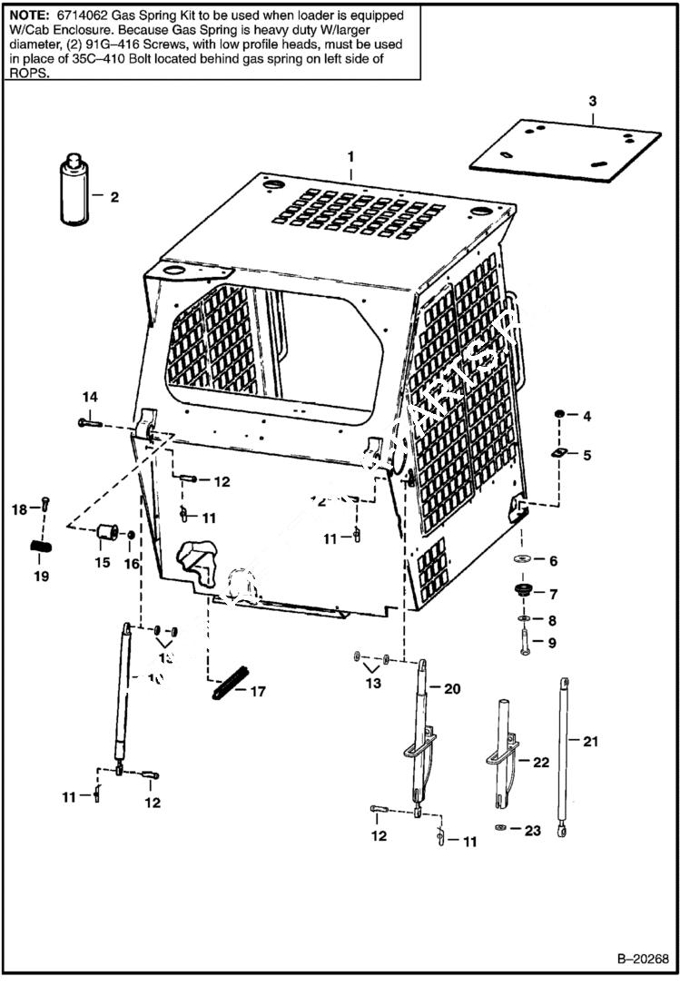 Схема запчастей Bobcat 700s - OPERATOR CAB MAIN FRAME