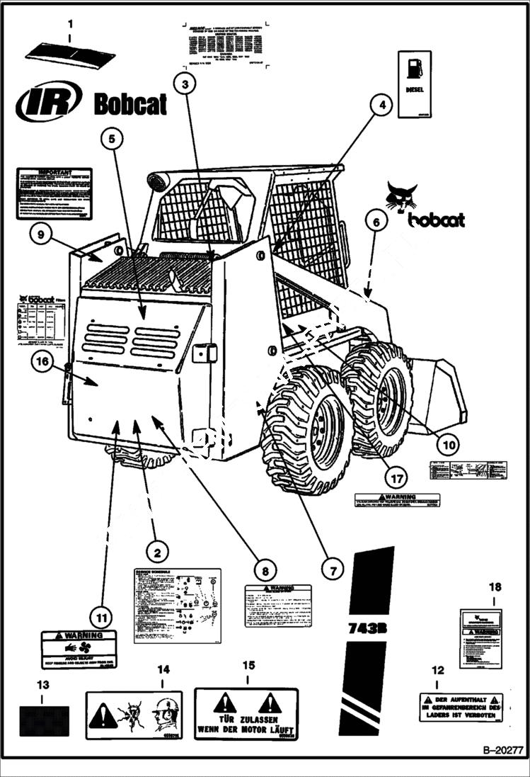 Схема запчастей Bobcat 700s - DECALS ACCESSORIES & OPTIONS