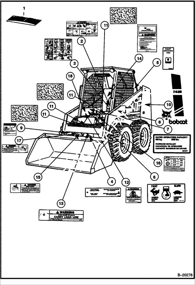 Схема запчастей Bobcat 700s - DECALS ACCESSORIES & OPTIONS