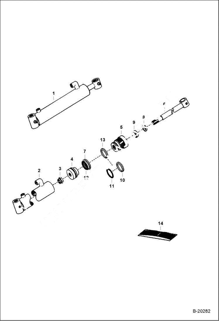 Схема запчастей Bobcat 900s - CAB TILT CYLINDER (S/N 12975 & Above - 1.00(25.4mm) Rod) MAIN FRAME