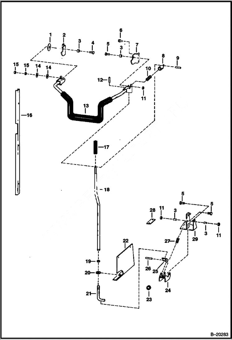 Схема запчастей Bobcat 900s - SEAT BAR (S/N 12881 & Above) MAIN FRAME