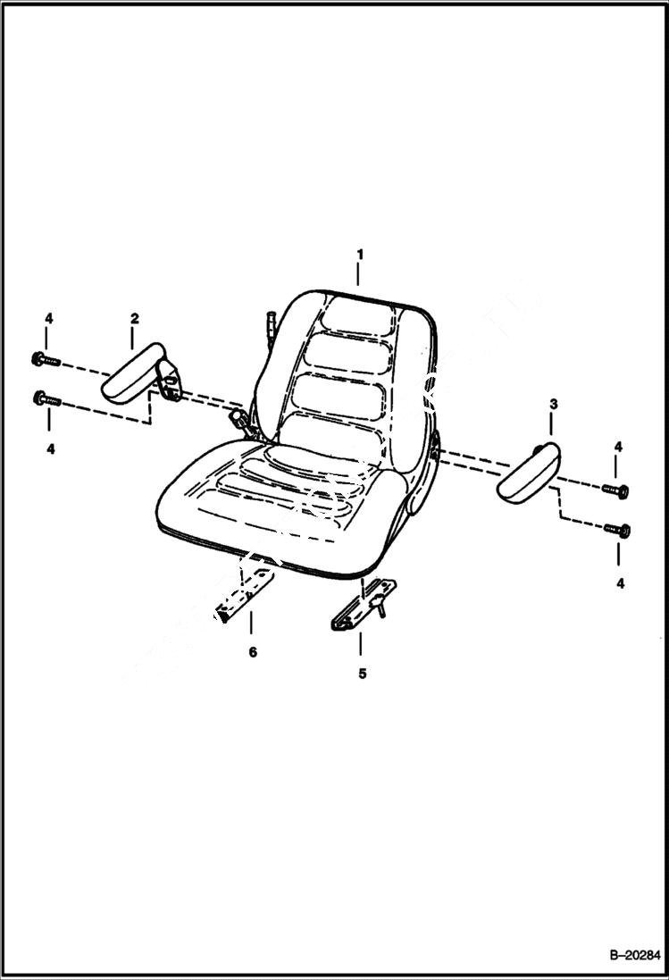 Схема запчастей Bobcat 900s - SUSPENSION SEAT MAIN FRAME