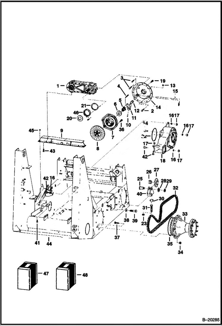 Схема запчастей Bobcat 900s - DRIVE TRAIN DRIVE TRAIN