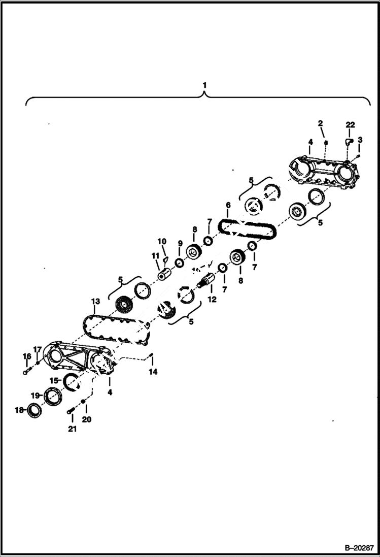 Схема запчастей Bobcat 900s - TRANSFER CASE DRIVE TRAIN