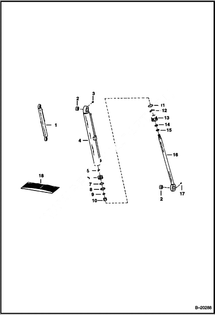 Схема запчастей Bobcat 900s - TILT CYLINDER HYDRAULIC SYSTEM