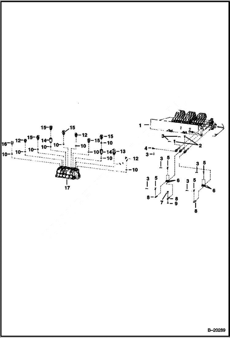 Схема запчастей Bobcat 900s - HYDRAULIC VALVE FITTINGS & LINKAGE HYDRAULIC SYSTEM
