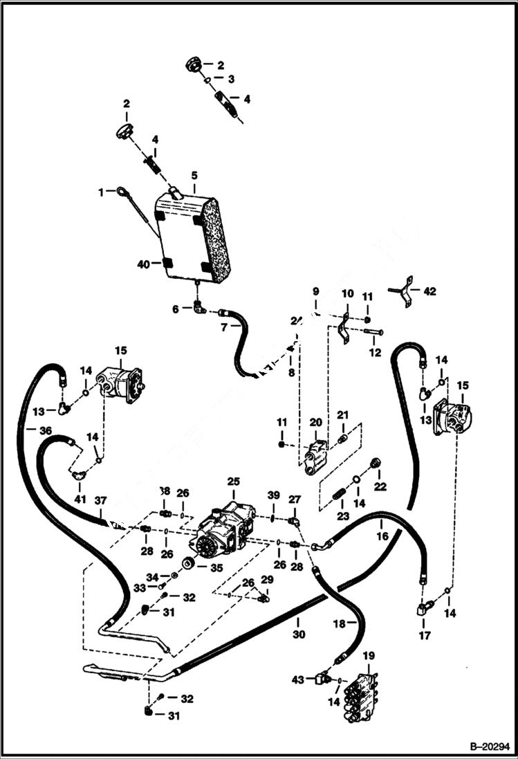 Схема запчастей Bobcat 700s - HYDROSTATIC CIRCUITRY HYDROSTATIC SYSTEM