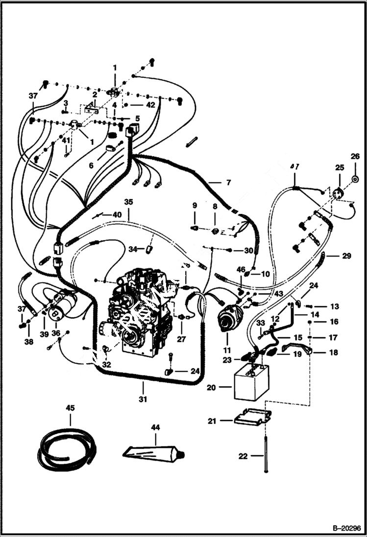 Схема запчастей Bobcat 700s - ENGINE ELECTRICAL (S/N 51378 & Above) ELECTRICAL SYSTEM