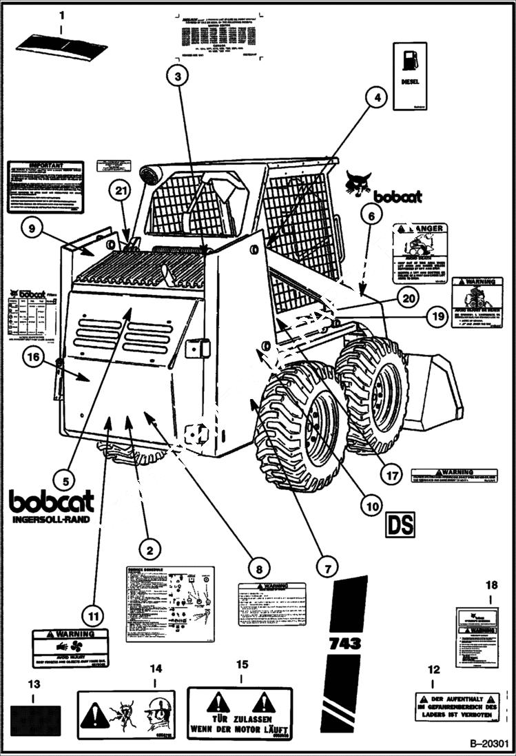 Схема запчастей Bobcat 700s - DECALS ACCESSORIES & OPTIONS