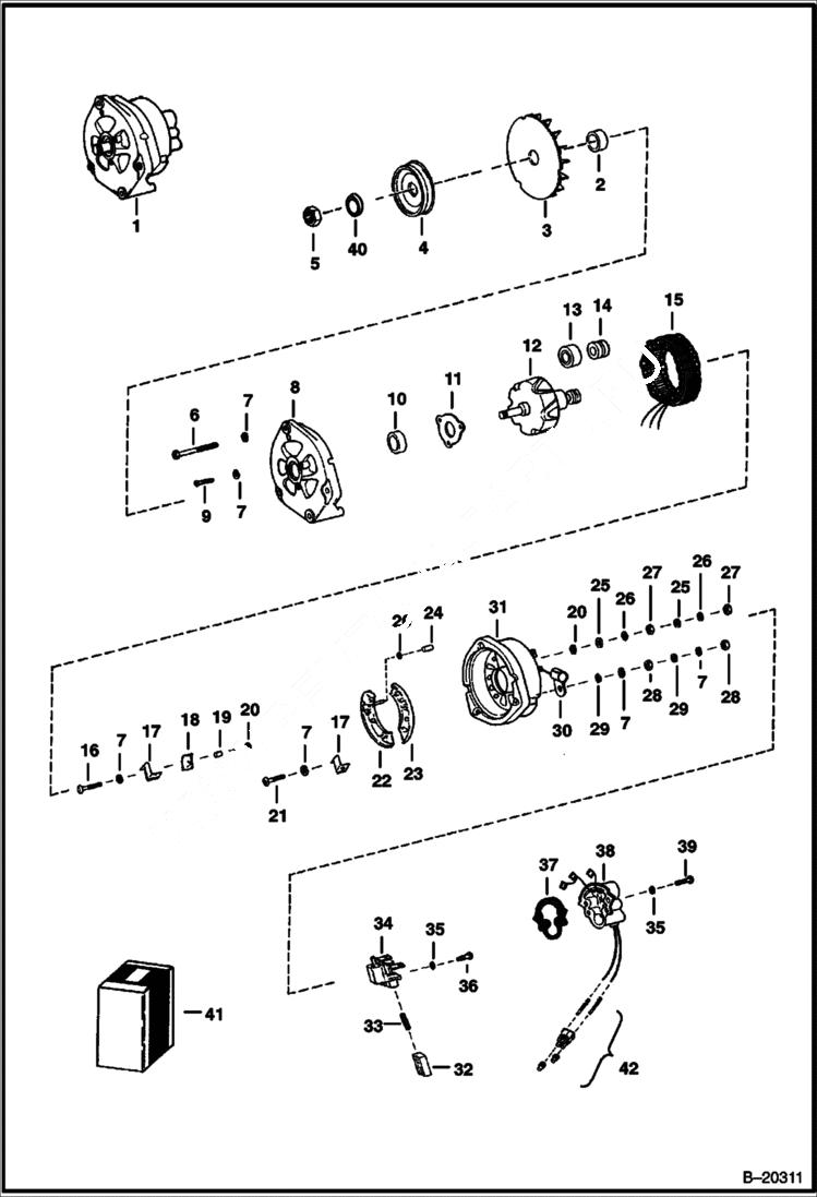 Схема запчастей Bobcat 900s - ALTERNATOR (Bobcat - S/N 12803 & Above) ELECTRICAL SYSTEM