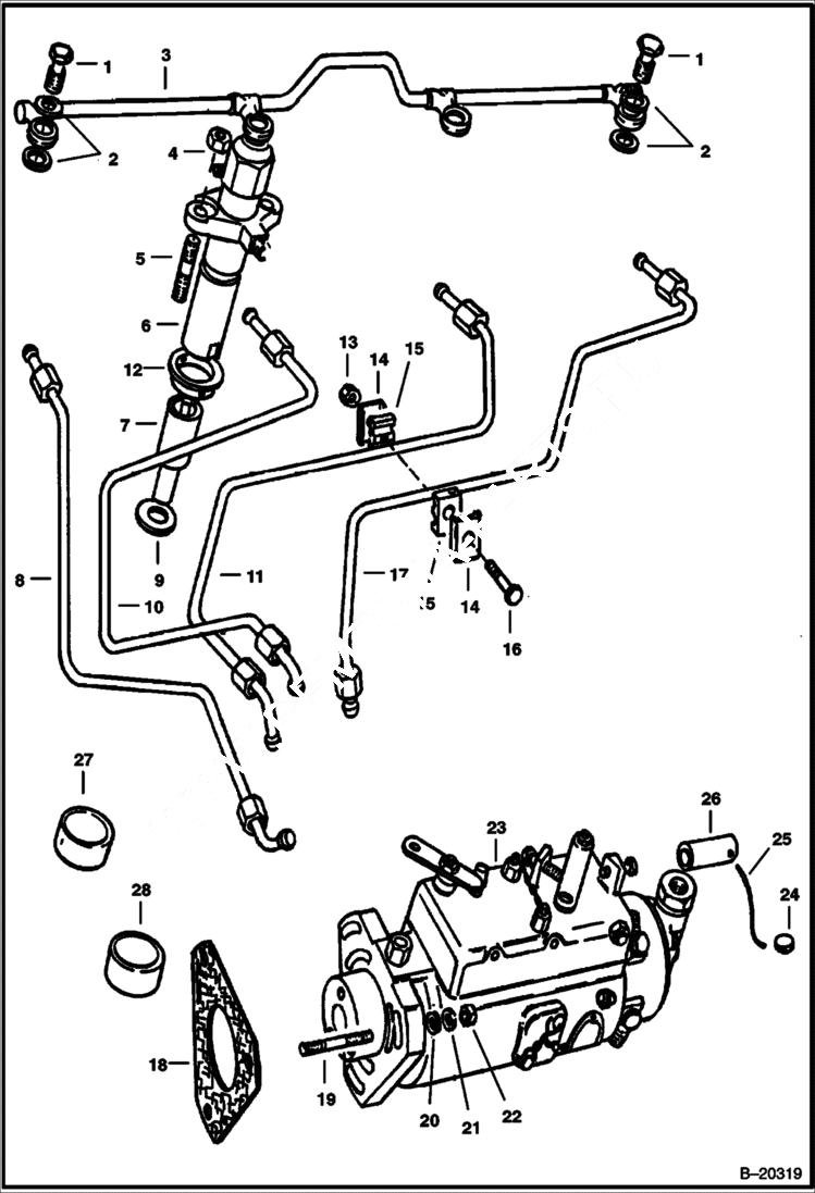 Схема запчастей Bobcat 900s - FUEL INJECTION SYSTEM POWER UNIT