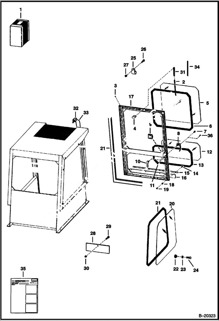 Схема запчастей Bobcat 900s - CAB ENCLOSURE (S/N 12687 Thru ) ACCESSORIES & OPTIONS