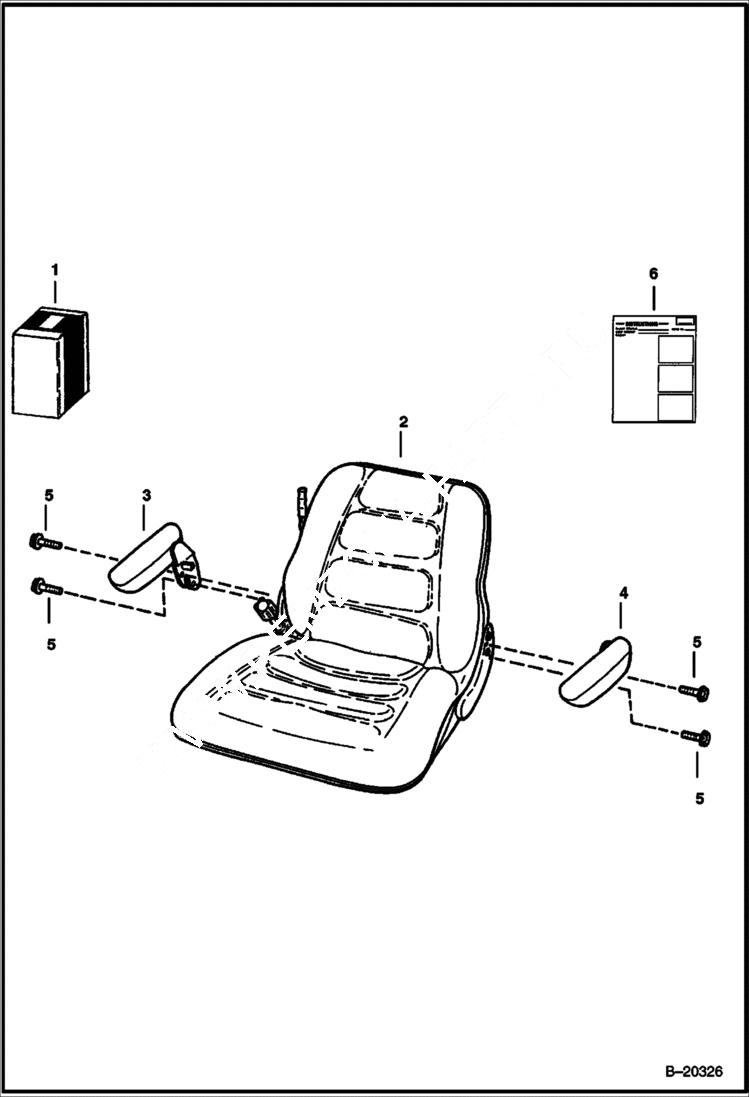 Схема запчастей Bobcat 900s - SUSPENSION SEAT ACCESSORIES & OPTIONS