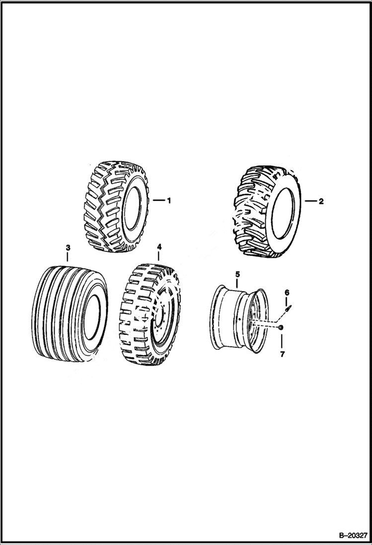 Схема запчастей Bobcat 900s - TIRES & RIMS ACCESSORIES & OPTIONS