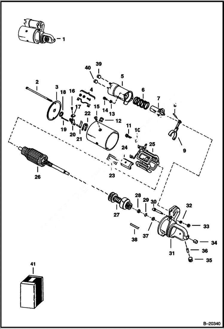 Схема запчастей Bobcat 900s - STARTER (Delco - 1109251) ELECTRICAL SYSTEM