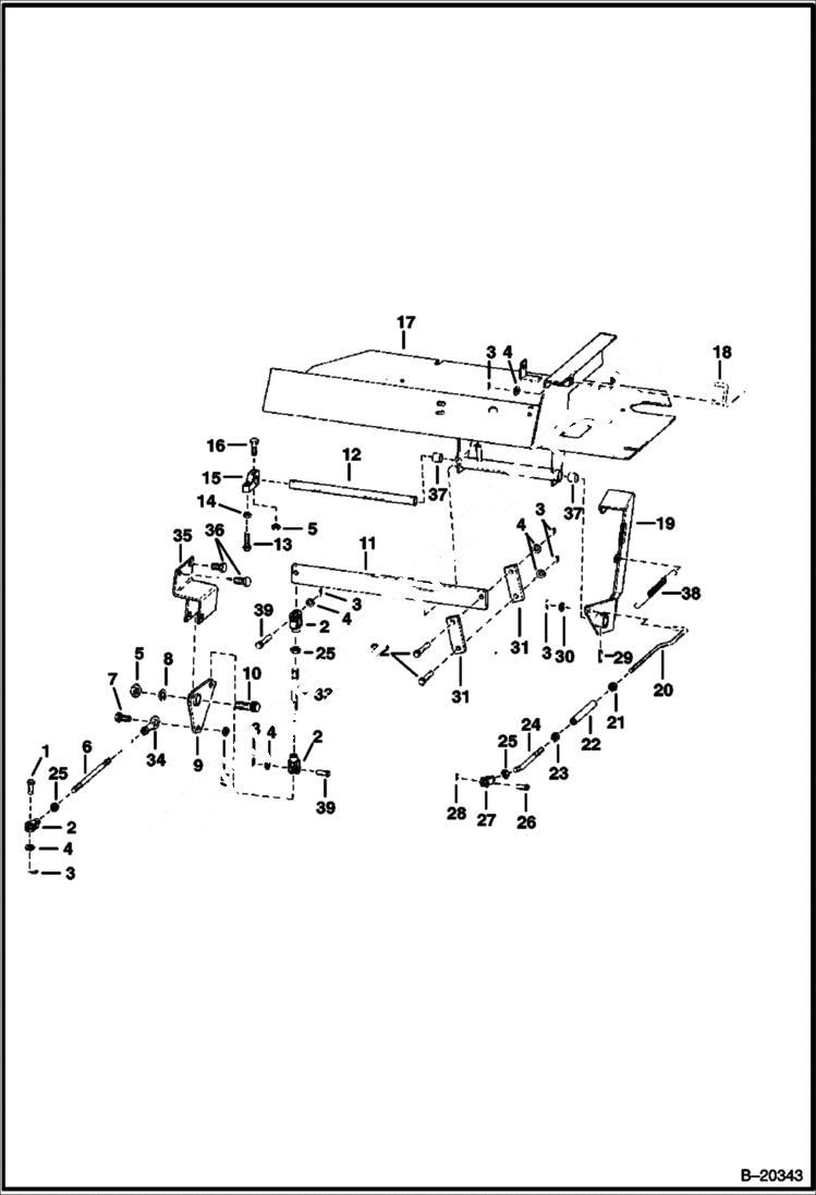 Схема запчастей Bobcat 900s - BRAKE LINKAGE DRIVE TRAIN