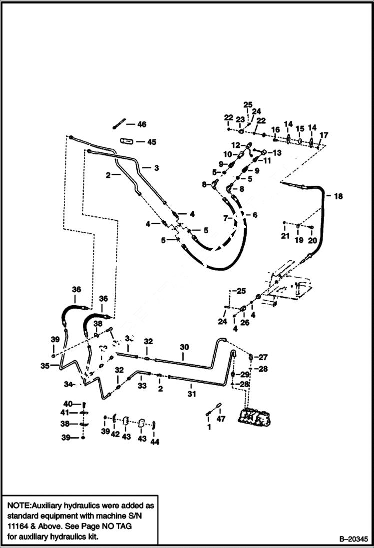 Схема запчастей Bobcat 900s - AUXILIARY HYDRAULICS HYDRAULIC SYSTEM