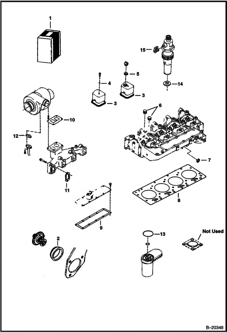 Схема запчастей Bobcat 900s - GASKET KIT (Upper) POWER UNIT