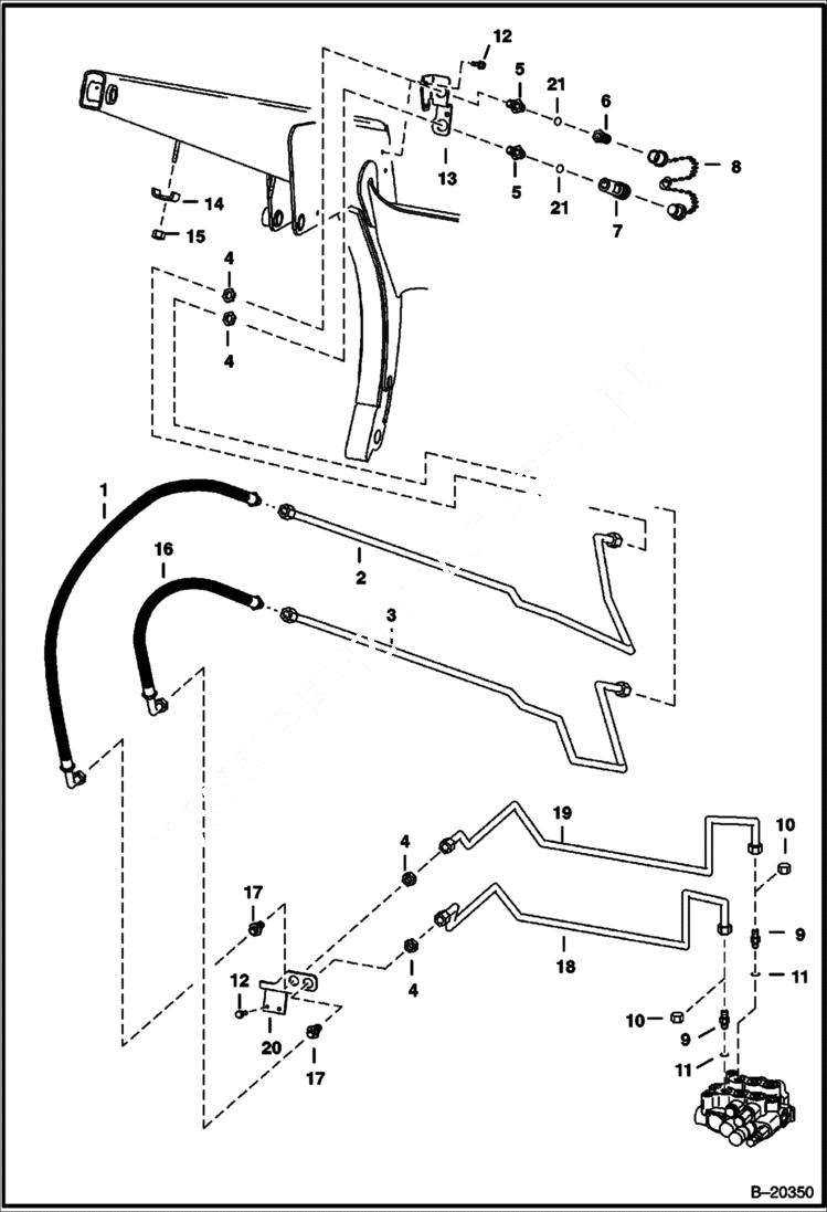 Схема запчастей Bobcat 800s - AUXILIARY HYDRAULICS (S/Ns 5128 11001, 5102 50692, 5084 15216, 5101 26792 & Above) HYDRAULIC SYSTEM