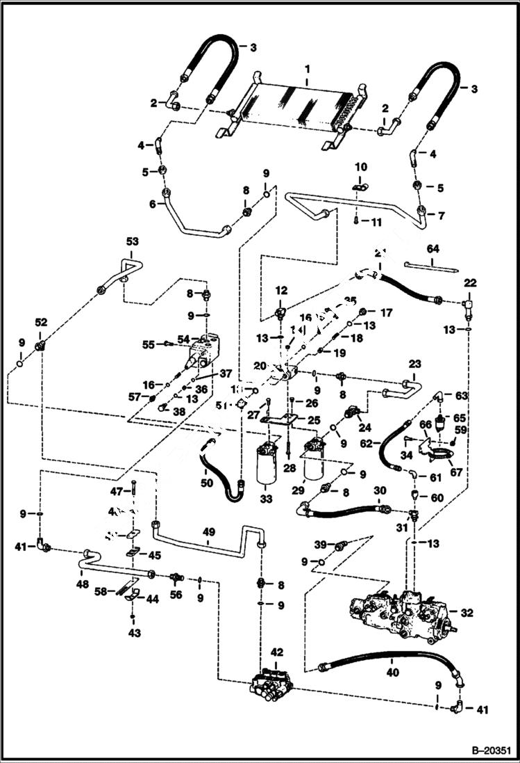 Схема запчастей Bobcat 800s - HYDROSTATIC CIRCUITRY (S/Ns 5102 50691, 5084 15215 & Below) (S/Ns 5103 75001, 5097 15001 & Above) HYDROSTATIC SYSTEM