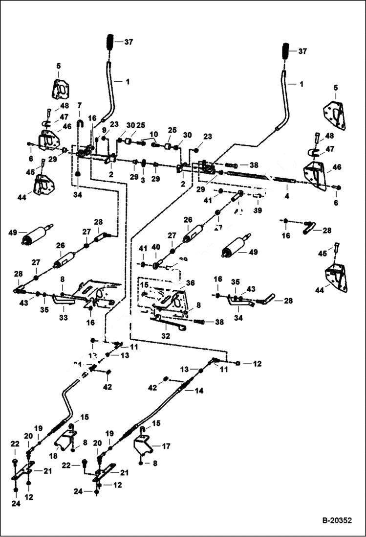 Схема запчастей Bobcat 800s - HAND CONTROLS HYDROSTATIC SYSTEM