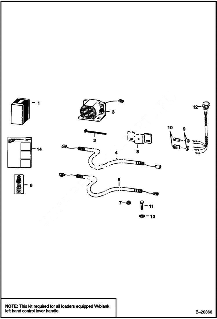 Схема запчастей Bobcat 800s - HORN KIT ACCESSORIES & OPTIONS