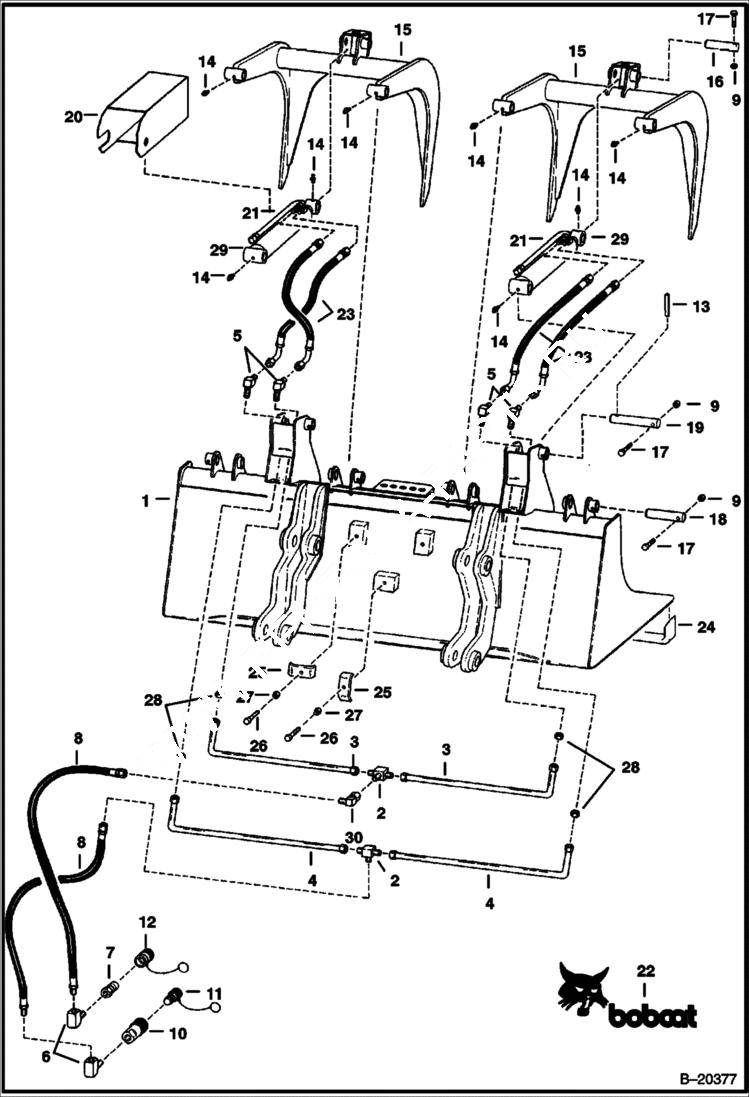 Схема запчастей Bobcat 900s - INDUSTRIAL GRAPPLE (80) ACCESSORIES & OPTIONS