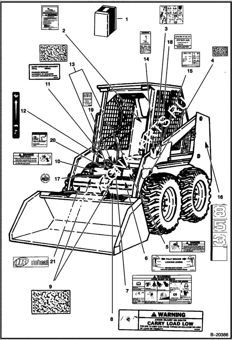 Схема запчастей Bobcat 800s - DECALS ACCESSORIES & OPTIONS