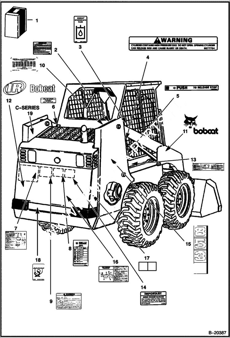 Схема запчастей Bobcat 800s - DECALS ACCESSORIES & OPTIONS