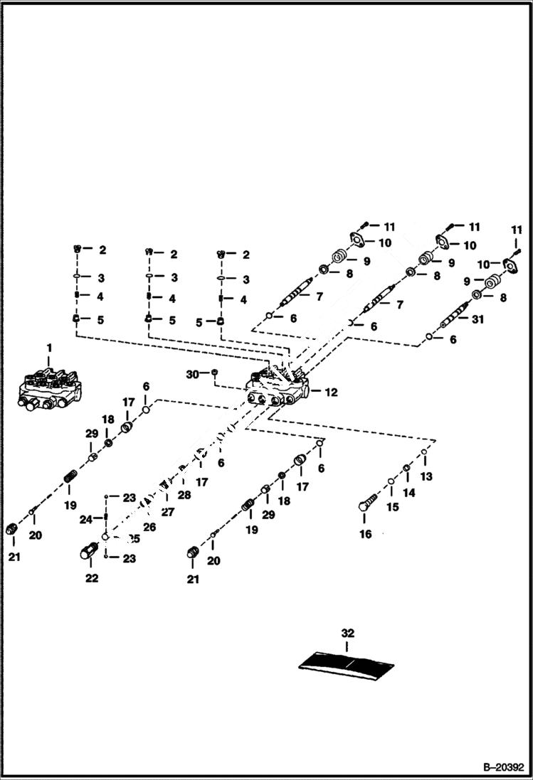 Схема запчастей Bobcat 300s - HYDRAULIC VALVE (S/N 11770-11935) HYDRAULIC SYSTEM