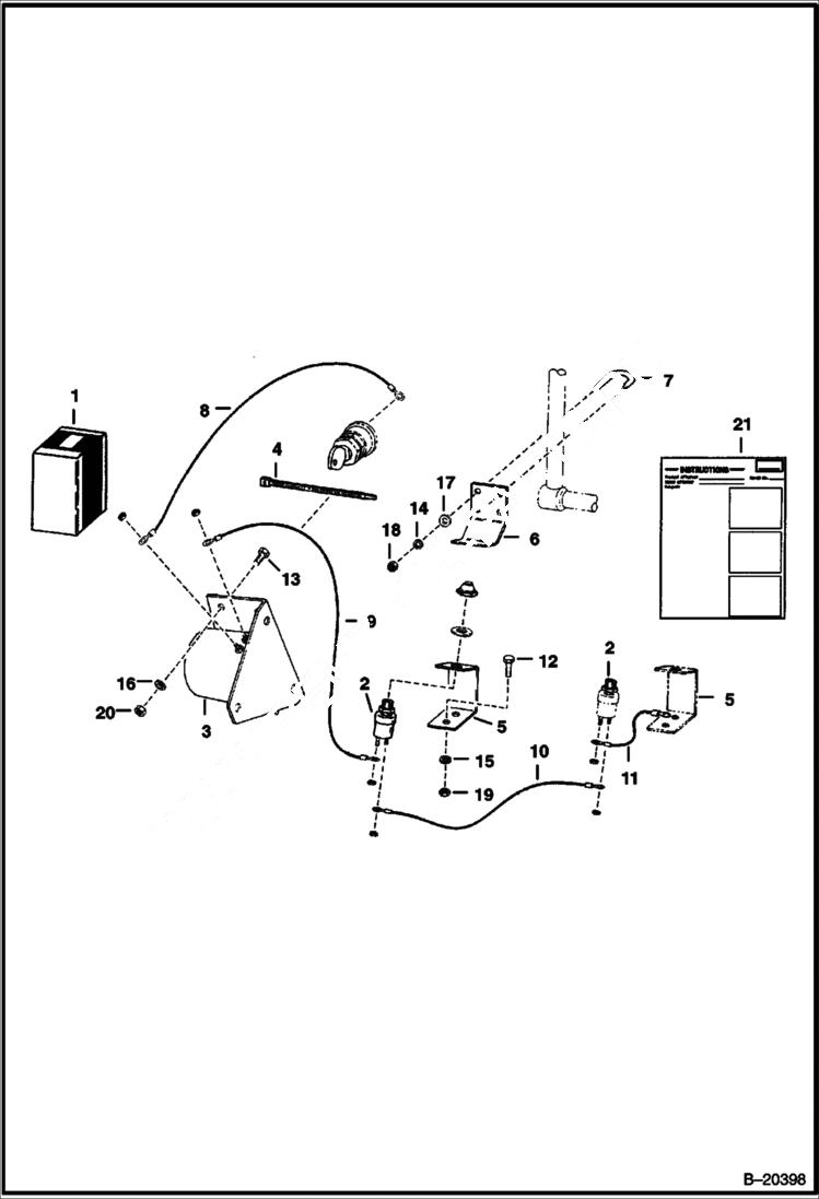 Схема запчастей Bobcat 300s - BACK-UP ALARM KIT ACCESSORIES & OPTIONS