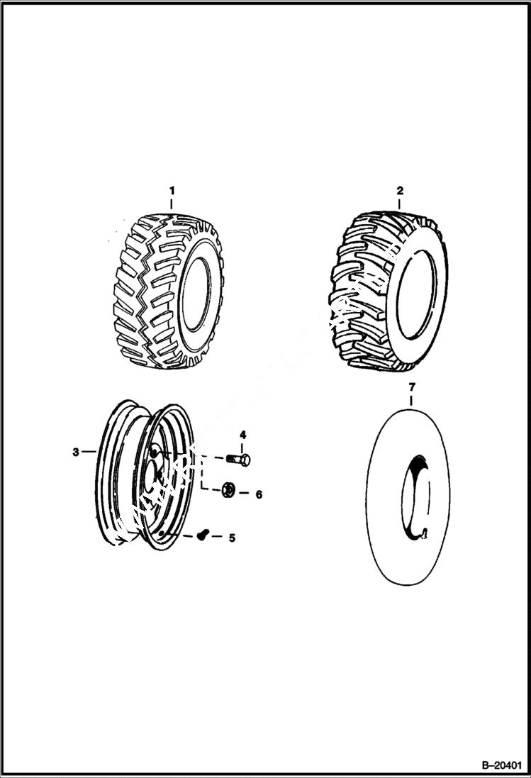 Схема запчастей Bobcat 300s - TIRES & RIMS ACCESSORIES & OPTIONS