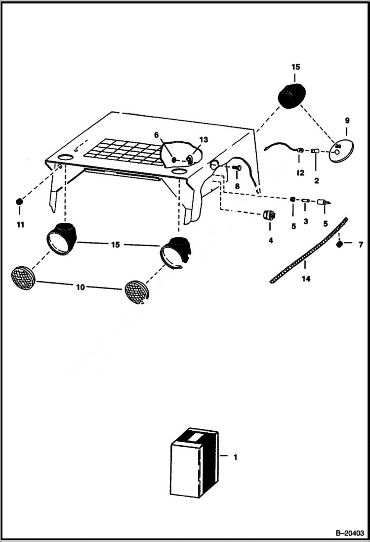 Схема запчастей Bobcat 300s - LIGHTS (For European Export Kit) ACCESSORIES & OPTIONS