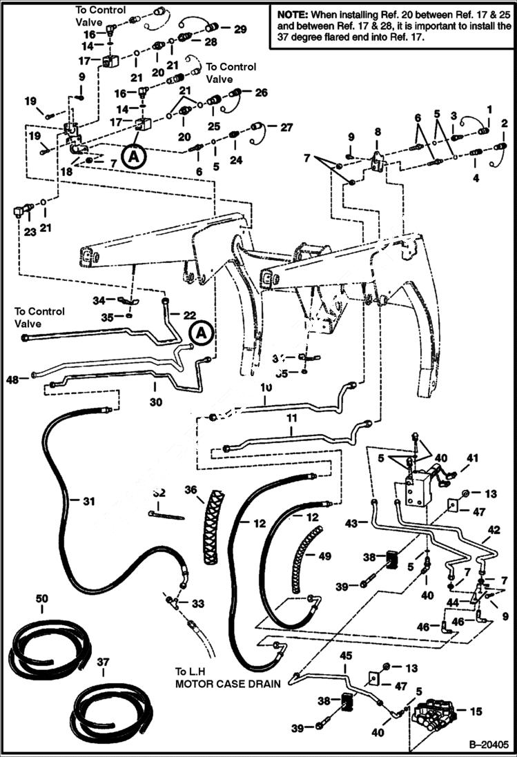 Схема запчастей Bobcat 800s - HIGH HORSEPOWER HYDRAULICS (Auxiliary Hydraulics) (W/Poppet Couplers) HIGH FLOW HYDRAULICS