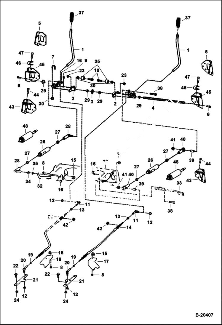 Схема запчастей Bobcat 800s - HAND CONTROLS HYDROSTATIC SYSTEM