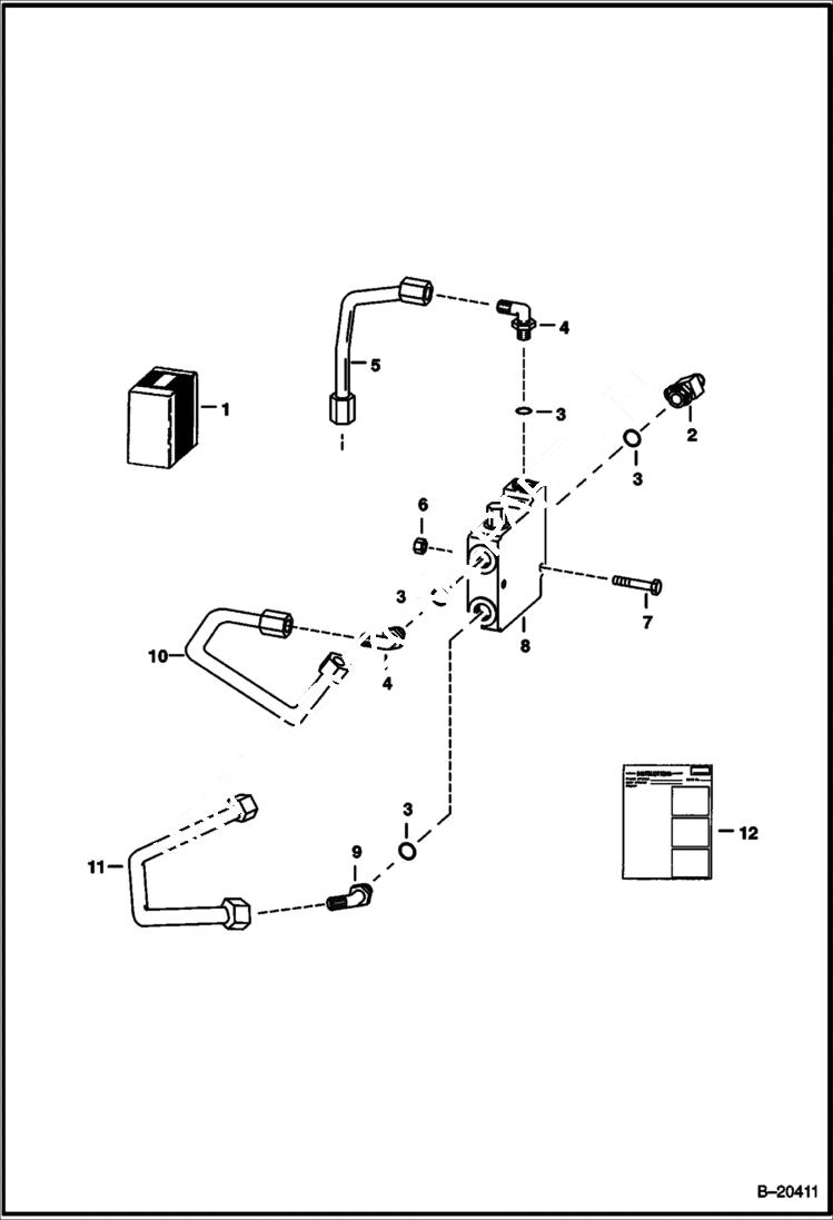 Схема запчастей Bobcat 800s - BUCKET POSITIONING VALVE KIT ACCESSORIES & OPTIONS