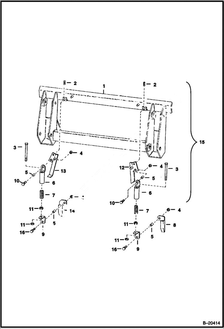 Схема запчастей Bobcat 600s - BOB-TACH MAIN FRAME