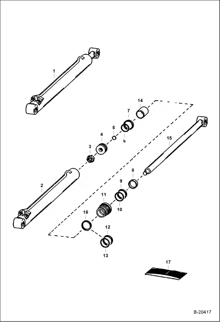 Схема запчастей Bobcat 600s - LIFT CYLINDER HYDRAULIC SYSTEM