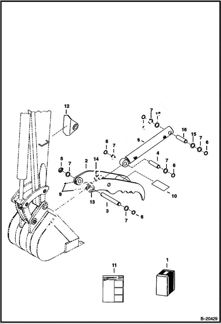 Схема запчастей Bobcat BACKHOE - BOB-TACH MOUNTED BACKHOE (Clamp Kit) BOBTACH BACKHOE