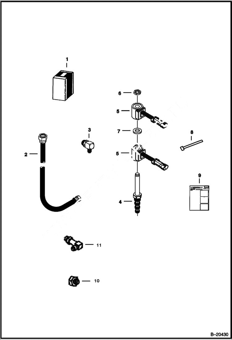 Схема запчастей Bobcat BACKHOE - BOB-TACH MOUNTED BACKHOE (Auxiliary Hydraulic Kit for Clamp) BOBTACH BACKHOE