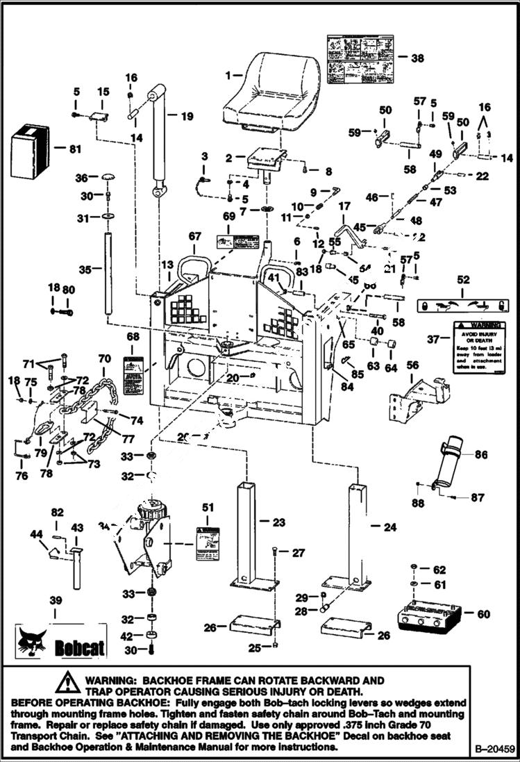 Схема запчастей Bobcat BACKHOE - BACKHOE (Main Frame) (709 2700 & A54M) 709 BACKHOE