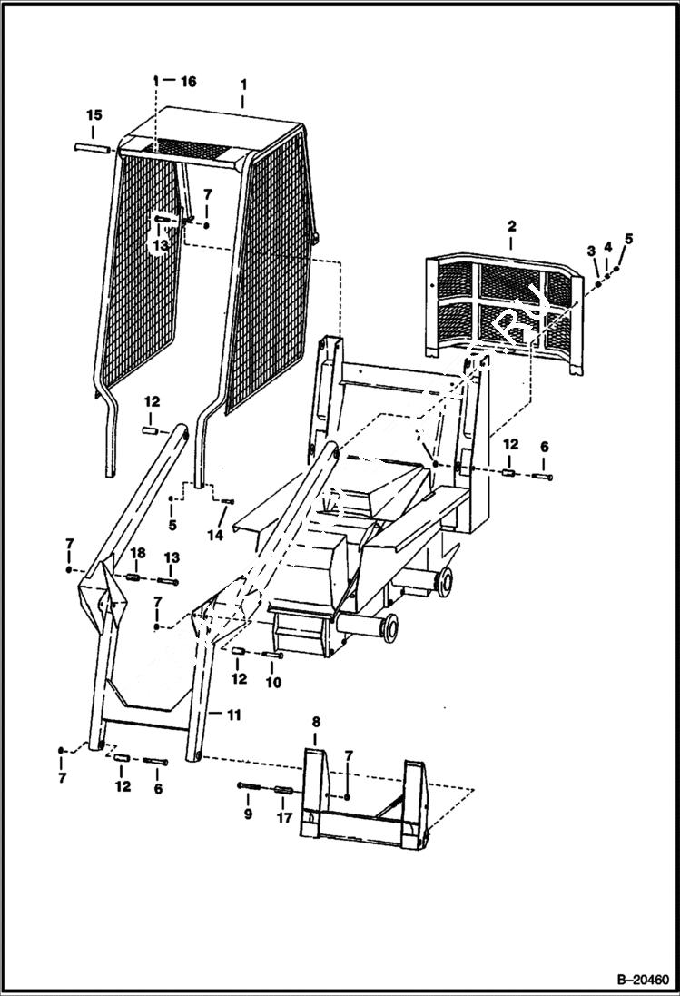 Схема запчастей Bobcat 300s - MAIN FRAME & ATTACHING PARTS MAIN FRAME