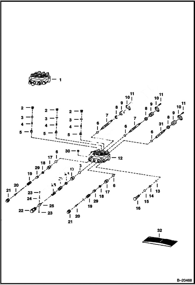 Схема запчастей Bobcat 300s - HYDRAULIC VALVE Cessna HYDRAULIC SYSTEM