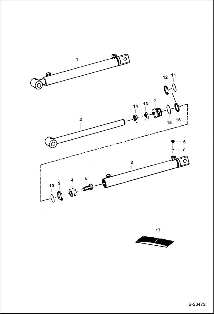 Схема запчастей Bobcat BACKHOE - BACKHOE (Bucket Cylinder) (W/Internal Threaded Rod & Bolt) (709 2700) (709FDS 5841) 709 BACKHOE