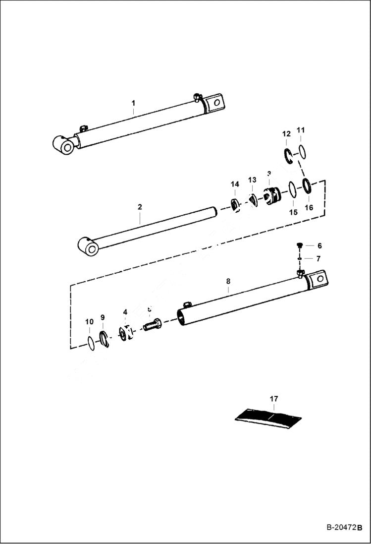 Схема запчастей Bobcat BACKHOE - BACKHOE (Bucket Cylinder) (8709) (873 Only) 8709 BACKHOE